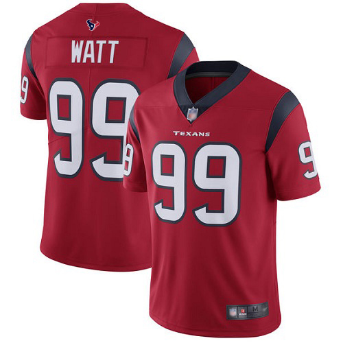 Houston Texans Limited Red Men J J  Watt Alternate Jersey NFL Football #99 Vapor Untouchable